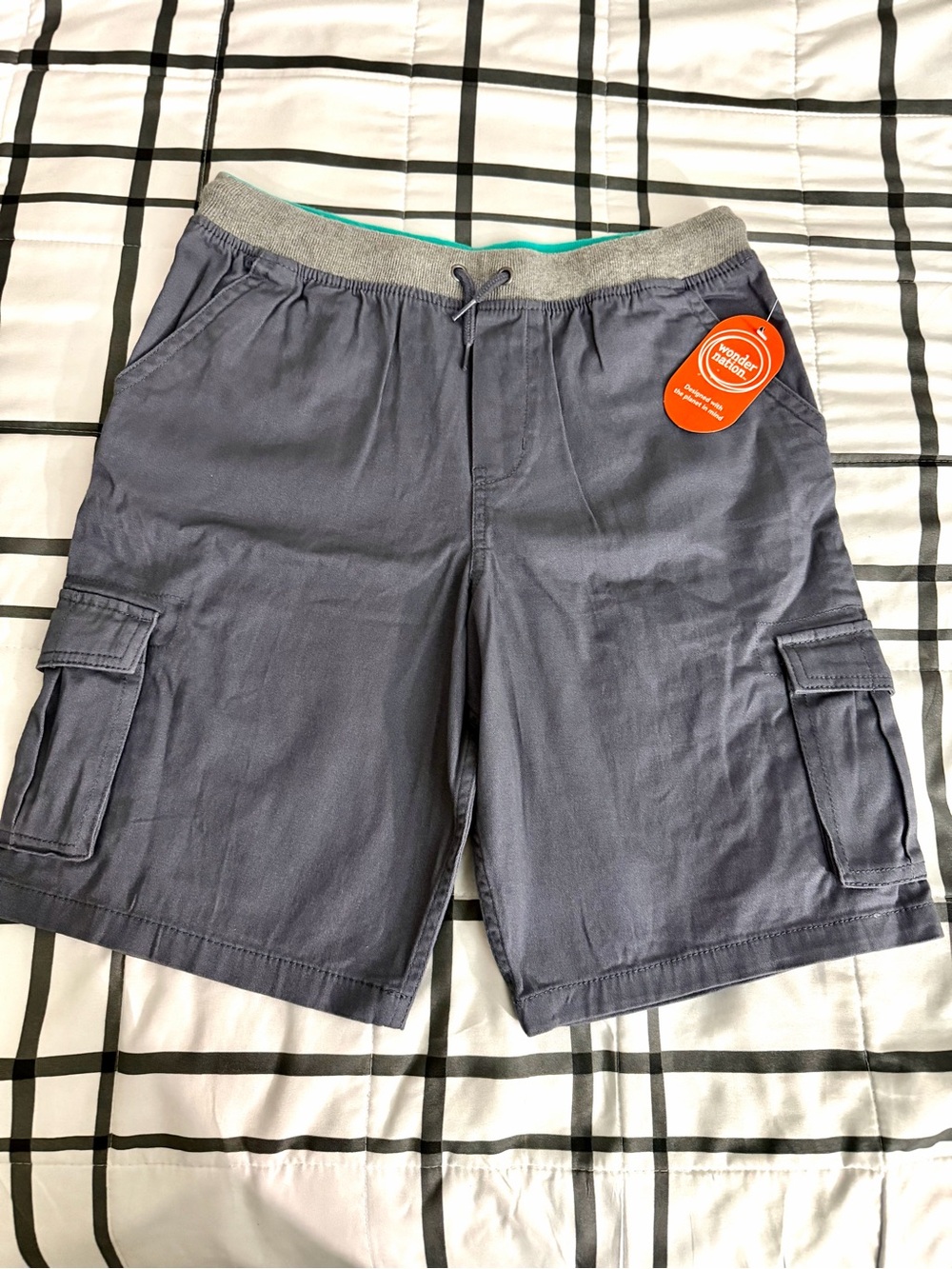 Wonder Nation Kid’s Slate Gray Cargo Drawstring Shorts